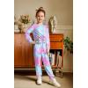 Arshiner Girls 2 Piece Outfits Fashion Twist Front Tracksuit Long Sleeve Pullover Sweatshirt Sweatpants Jogger set Sweatsuit(Pink Tie Dye)