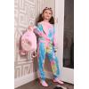 Arshiner Girls 2 Piece Outfits Fashion Twist Front Tracksuit Long Sleeve Pullover Sweatshirt Sweatpants Jogger set Sweatsuit(Pink&blue&yellow)