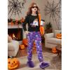 Arshiner Girls 2 Piece Outfits Fashion Twist Front Tracksuit Long Sleeve Pullover Sweatshirt Sweatpants Jogger set Sweatsuit(Purple Halloween)