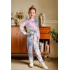 Arshiner Girls 2 Piece Outfits Fashion Twist Front Tracksuit Long Sleeve Pullover Sweatshirt Sweatpants Jogger set Sweatsuit(Purple Tie Dye)