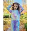 Arshiner Girls 2 Piece Outfits Fashion Twist Front Tracksuit Long Sleeve Pullover Sweatshirt Sweatpants Jogger set Sweatsuit(Purple&blue&yellow)