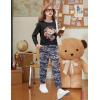 Arshiner Girls 2 Piece Outfits Fashion Twist Front Tracksuit Long Sleeve Pullover Sweatshirt Sweatpants Jogger set Sweatsuit(Teddy-camouflage)