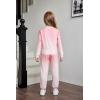 Arshiner Girls 2 Piece Outfits Fashion Twist Front Tracksuit Long Sleeve Pullover Sweatshirt Sweatpants Jogger set Sweatsuit(Tie Dye_pink White)