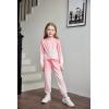 Arshiner Girls 2 Piece Outfits Fashion Twist Front Tracksuit Long Sleeve Pullover Sweatshirt Sweatpants Jogger set Sweatsuit(Tie Dye_pink White)