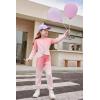 Arshiner Girls 2 Piece Outfits Fashion Twist Front Tracksuit Long Sleeve Pullover Sweatshirt Sweatpants Jogger set Sweatsuit(Tie Dye_pink White)