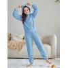 Arshiner Girls 2 Piece Outfits Sweatsuit Fuzzy Long Sleeve Bear Ear Hoodie Sweatshirt and Sweatpant Kids Clothing Sets(Blue)