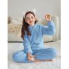 Arshiner Girls 2 Piece Outfits Sweatsuit Fuzzy Long Sleeve Bear Ear Hoodie Sweatshirt and Sweatpant Kids Clothing Sets(Blue)