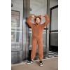 Arshiner Girls 2 Piece Outfits Sweatsuit Fuzzy Long Sleeve Bear Ear Hoodie Sweatshirt and Sweatpant Kids Clothing Sets(Brown)