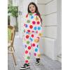 Arshiner Girls 2 Piece Outfits Sweatsuit Fuzzy Long Sleeve Bear Ear Hoodie Sweatshirt and Sweatpant Kids Clothing Sets(Flower Print)