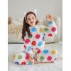 Arshiner Girls 2 Piece Outfits Sweatsuit Fuzzy Long Sleeve Bear Ear Hoodie Sweatshirt and Sweatpant Kids Clothing Sets(Flower Print)