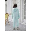 Arshiner Girls 2 Piece Outfits Sweatsuit Fuzzy Long Sleeve Bear Ear Hoodie Sweatshirt and Sweatpant Kids Clothing Sets(Light Blue)