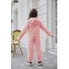 Arshiner Girls 2 Piece Outfits Sweatsuit Fuzzy Long Sleeve Bear Ear Hoodie Sweatshirt and Sweatpant Kids Clothing Sets(Light Pink)