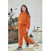 Arshiner Girls 2 Piece Outfits Sweatsuit Fuzzy Long Sleeve Bear Ear Hoodie Sweatshirt and Sweatpant Kids Clothing Sets(Orange)