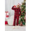 Arshiner Girls 2 Piece Outfits Sweatsuit Fuzzy Long Sleeve Bear Ear Hoodie Sweatshirt and Sweatpant Kids Clothing Sets(Red Plaid)