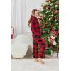 Arshiner Girls 2 Piece Outfits Sweatsuit Fuzzy Long Sleeve Bear Ear Hoodie Sweatshirt and Sweatpant Kids Clothing Sets(Red Plaid)