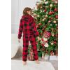 Arshiner Girls 2 Piece Outfits Sweatsuit Fuzzy Long Sleeve Bear Ear Hoodie Sweatshirt and Sweatpant Kids Clothing Sets(Red Plaid)