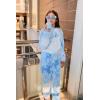 Arshiner Girls 2 Piece Outfits Sweatsuit Fuzzy Long Sleeve Bear Ear Hoodie Sweatshirt and Sweatpant Kids Clothing Sets(Tie Dye_blue&white)