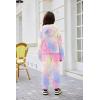 Arshiner Girls 2 Piece Outfits Sweatsuit Fuzzy Long Sleeve Bear Ear Hoodie Sweatshirt and Sweatpant Kids Clothing Sets(Tie Dye_blue&yellow&pink)