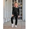 Arshiner Girls 2 Piece Outfits Velour Tracksuit Cute Clothes Sweatsuit Ruffle Pullover Sweatshirt Sweatpants Clothing Sets(Black)