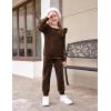 Arshiner Girls 2 Piece Outfits Velour Tracksuit Cute Clothes Sweatsuit Ruffle Pullover Sweatshirt Sweatpants Clothing Sets(Brown)