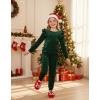 Arshiner Girls 2 Piece Outfits Velour Tracksuit Cute Clothes Sweatsuit Ruffle Pullover Sweatshirt Sweatpants Clothing Sets(Deep Green)