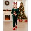 Arshiner Girls 2 Piece Outfits Velour Tracksuit Cute Clothes Sweatsuit Ruffle Pullover Sweatshirt Sweatpants Clothing Sets(Deep Green)
