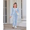 Arshiner Girls 2 Piece Outfits Velour Tracksuit Cute Clothes Sweatsuit Ruffle Pullover Sweatshirt Sweatpants Clothing Sets(Light Blue)