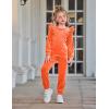 Arshiner Girls 2 Piece Outfits Velour Tracksuit Cute Clothes Sweatsuit Ruffle Pullover Sweatshirt Sweatpants Clothing Sets(Orange)