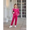 Arshiner Girls 2 Piece Outfits Velour Tracksuit Cute Clothes Sweatsuit Ruffle Pullover Sweatshirt Sweatpants Clothing Sets(Rose Red)