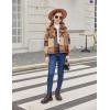 Arshiner Girls Flannel Fall Winter Cropped Shacket Plaid Jacket Casual Long Sleeve Button Down Fashion Coat(Orange)