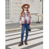 Arshiner Girls Flannel Fall Winter Cropped Shacket Plaid Jacket Casual Long Sleeve Button Down Fashion Coat(Pink)