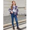 Arshiner Girls Flannel Fall Winter Cropped Shacket Plaid Jacket Casual Long Sleeve Button Down Fashion Coat(Purple)
