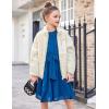 Arshiner Girls Fleece Jacket Sherpa Fall Winter Full Zip Fuzzy Coat Outwear with Pockets(Beige)