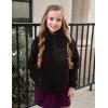 Arshiner Girls Fleece Jacket Sherpa Fall Winter Full Zip Fuzzy Coat Outwear with Pockets(Black)