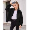 Arshiner Girls Fleece Jacket Sherpa Fall Winter Full Zip Fuzzy Coat Outwear with Pockets(Black)