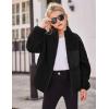 Arshiner Girls Fleece Jacket Sherpa Fall Winter Full Zip Fuzzy Coat Outwear with Pockets(Black)