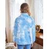 Arshiner Girls Fleece Jacket Sherpa Fall Winter Full Zip Fuzzy Coat Outwear with Pockets(Blue Tie Dye)