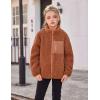 Arshiner Girls Fleece Jacket Sherpa Fall Winter Full Zip Fuzzy Coat Outwear with Pockets(Brown)