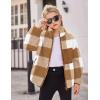 Arshiner Girls Fleece Jacket Sherpa Fall Winter Full Zip Fuzzy Coat Outwear with Pockets(Brown Plaid)