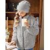 Arshiner Girls Fleece Jacket Sherpa Fall Winter Full Zip Fuzzy Coat Outwear with Pockets(Grey)