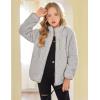 Arshiner Girls Fleece Jacket Sherpa Fall Winter Full Zip Fuzzy Coat Outwear with Pockets(Grey)