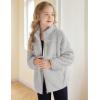 Arshiner Girls Fleece Jacket Sherpa Fall Winter Full Zip Fuzzy Coat Outwear with Pockets(Grey)