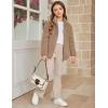 Arshiner Girls Fleece Jacket Sherpa Fall Winter Full Zip Fuzzy Coat Outwear with Pockets(Khaki)