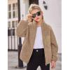 Arshiner Girls Fleece Jacket Sherpa Fall Winter Full Zip Fuzzy Coat Outwear with Pockets(Khaki)