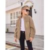 Arshiner Girls Fleece Jacket Sherpa Fall Winter Full Zip Fuzzy Coat Outwear with Pockets(Khaki)