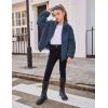 Arshiner Girls Fleece Jacket Sherpa Fall Winter Full Zip Fuzzy Coat Outwear with Pockets(Navy)