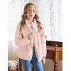 Arshiner Girls Fleece Jacket Sherpa Fall Winter Full Zip Fuzzy Coat Outwear with Pockets(Pink)