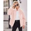 Arshiner Girls Fleece Jacket Sherpa Fall Winter Full Zip Fuzzy Coat Outwear with Pockets(Pink)