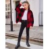 Arshiner Girls Fleece Jacket Sherpa Fall Winter Full Zip Fuzzy Coat Outwear with Pockets(Red Plaid)