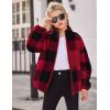 Arshiner Girls Fleece Jacket Sherpa Fall Winter Full Zip Fuzzy Coat Outwear with Pockets(Red Plaid)